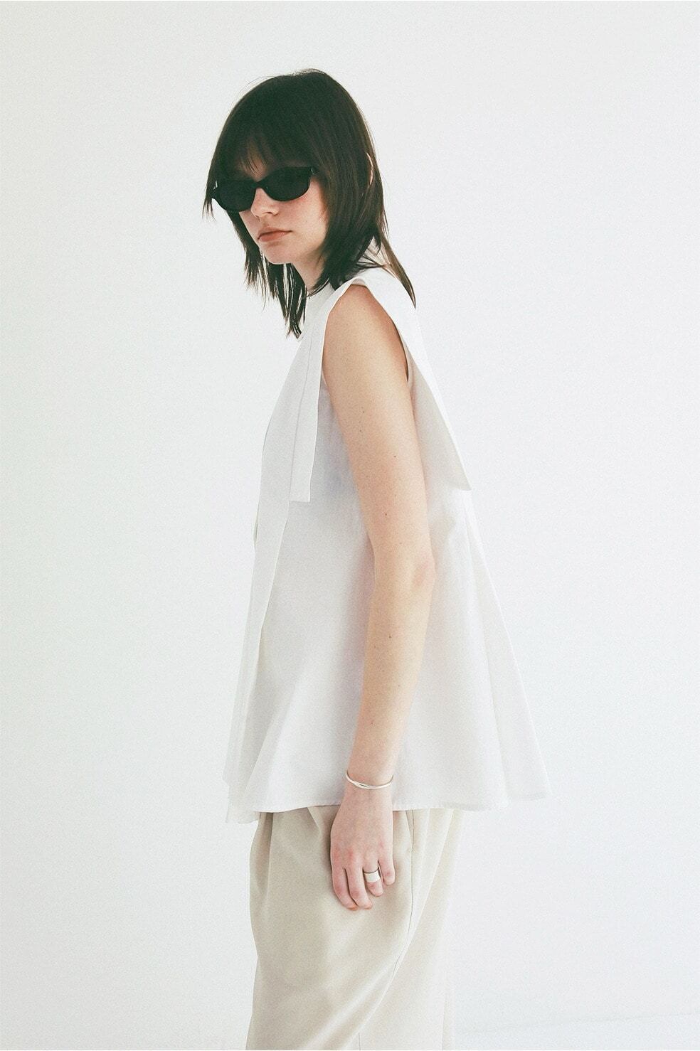 CLANE PANELL PLEAT SQUARE SLEEVE SHIRTS 3色展開 | FLICKA ASHIYA