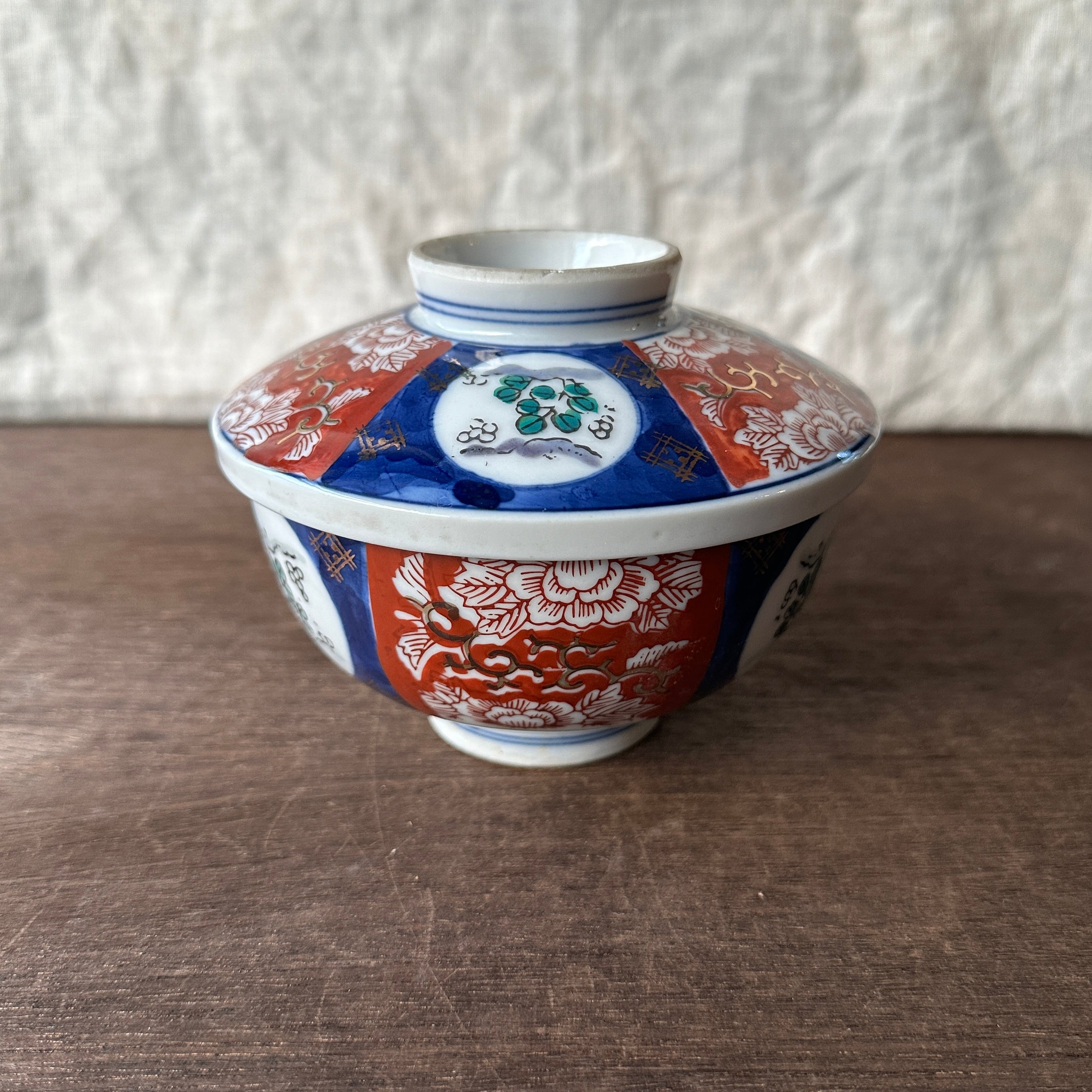 レトロな牡丹の茶碗 | むかしのうつわ 迦史庵