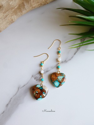 Heart  turquoise earring(ハートターコイズピアス、イヤリング)