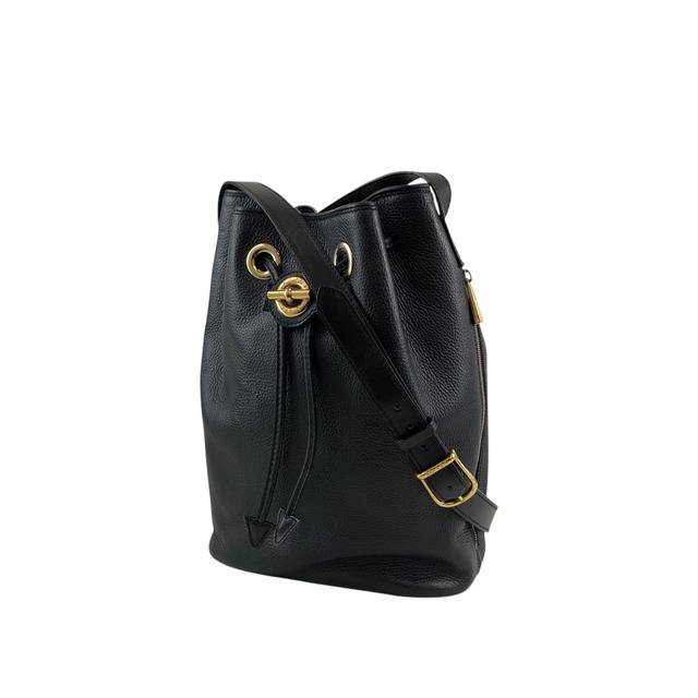 CELINE セリーヌ ショルダーバッグ ブラック マンテル レザー 巾着 vintage ヴィンテージ オールド mgyxeh