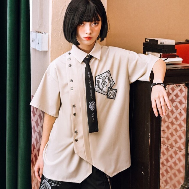 即納 サブカル系 ネクタイ チャイナ風 古怪舎 プリント