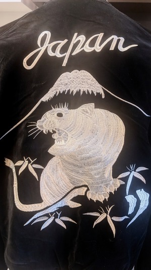 JSKJ-007   虎刺繍サテン/別珍リバーシブルスカジャン   ブル-   S/M/L/XL/XXL