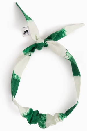 【26SS】WOLF&RITA(ウルフアンドリタ)ARLETE BLAZE(ONESIZE)ヘアバンド ストライプ グリーン