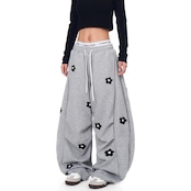 ストリート 花の刺繍 スウェットパンツ P367