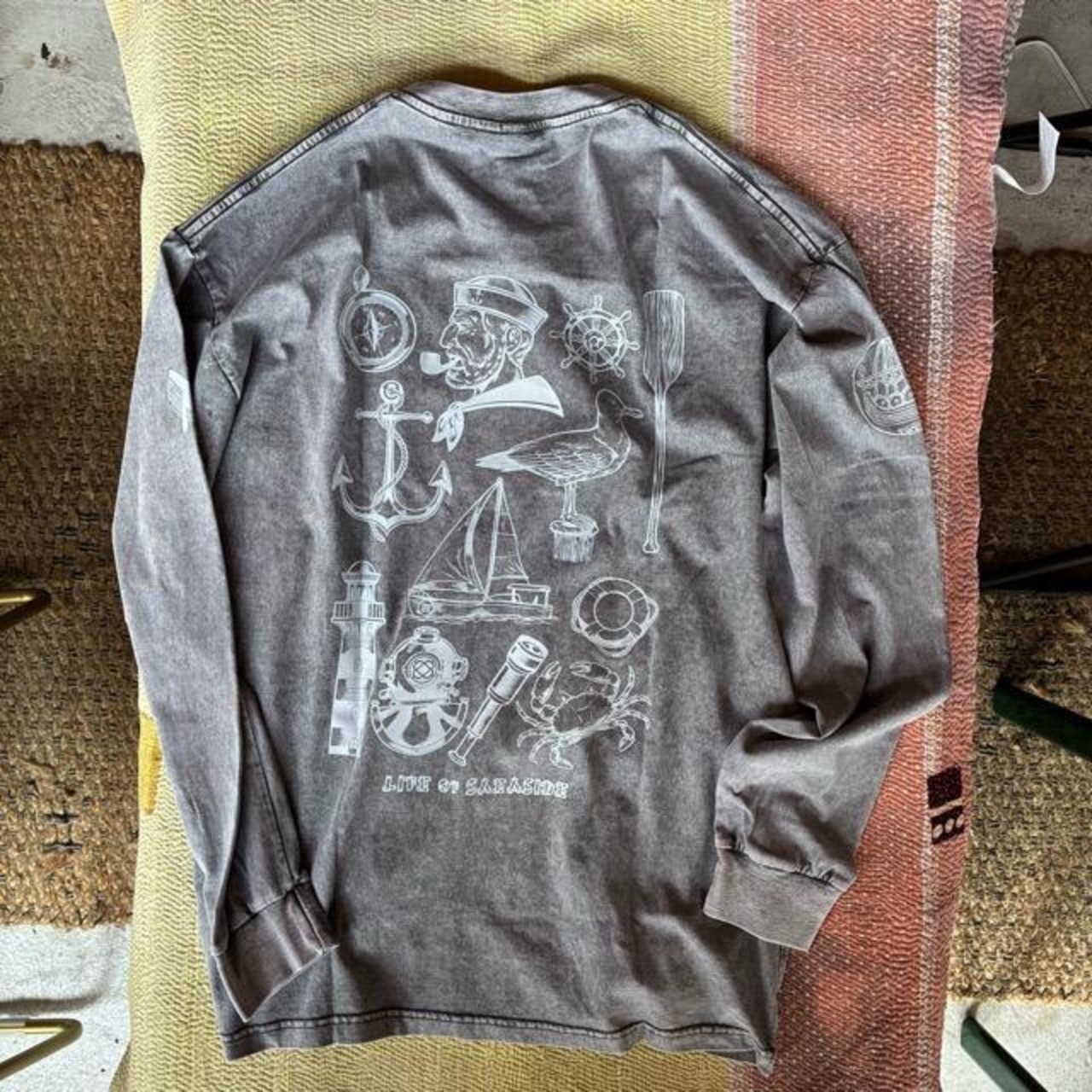 TOPANGA Lady's TOPANGA FIRECOUNTRY Pigment dyed T-shirt Life of seaside Gray　ピグメントダイ長袖Tシャツ　ライフオブシーサイド　グレー　全4サイズ　