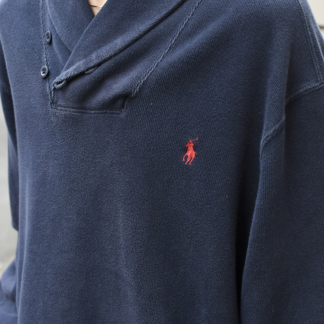 POLO RALPH LAUREN shawl collar sweat navy