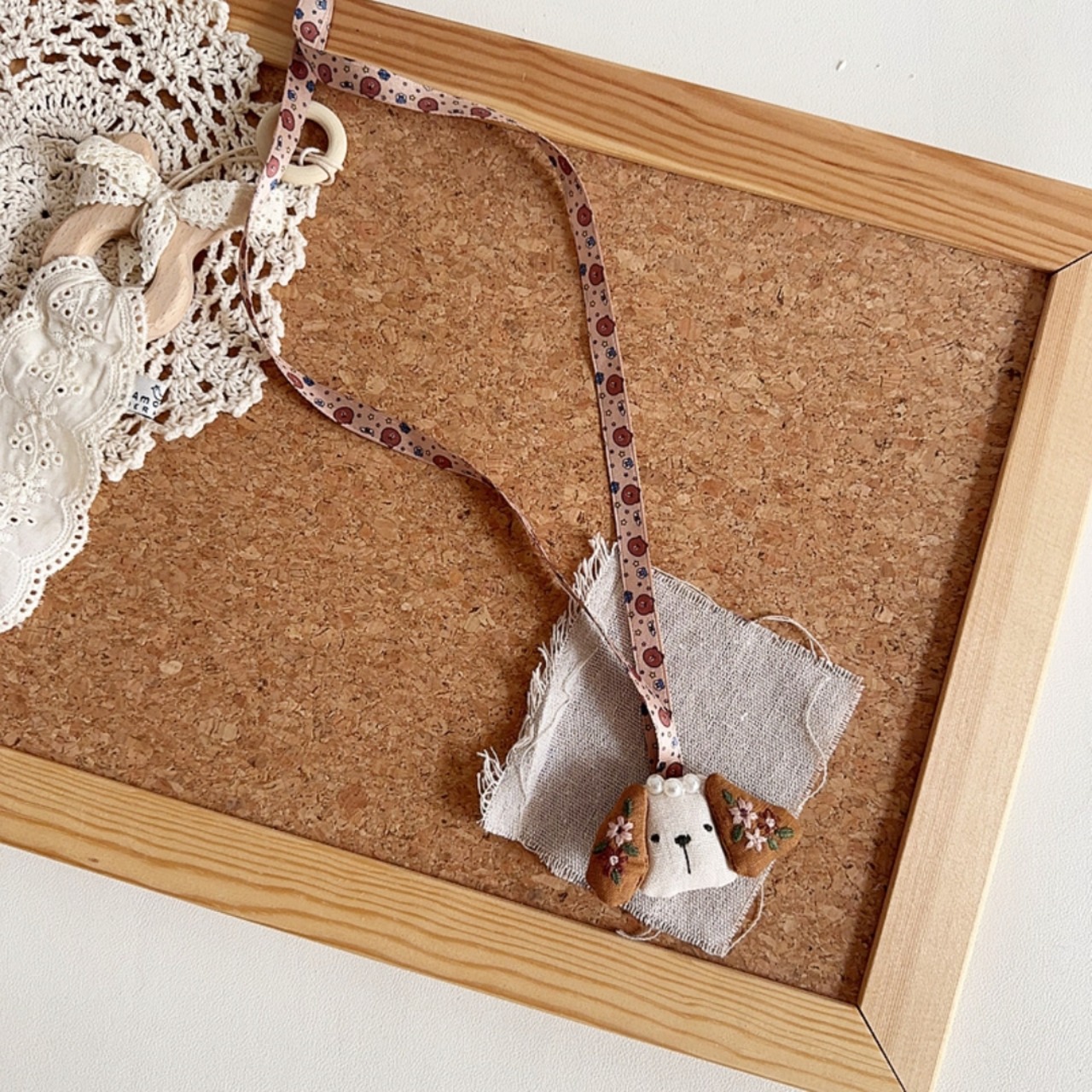 GOODSレトロ森風刺繍アニマルネックレス