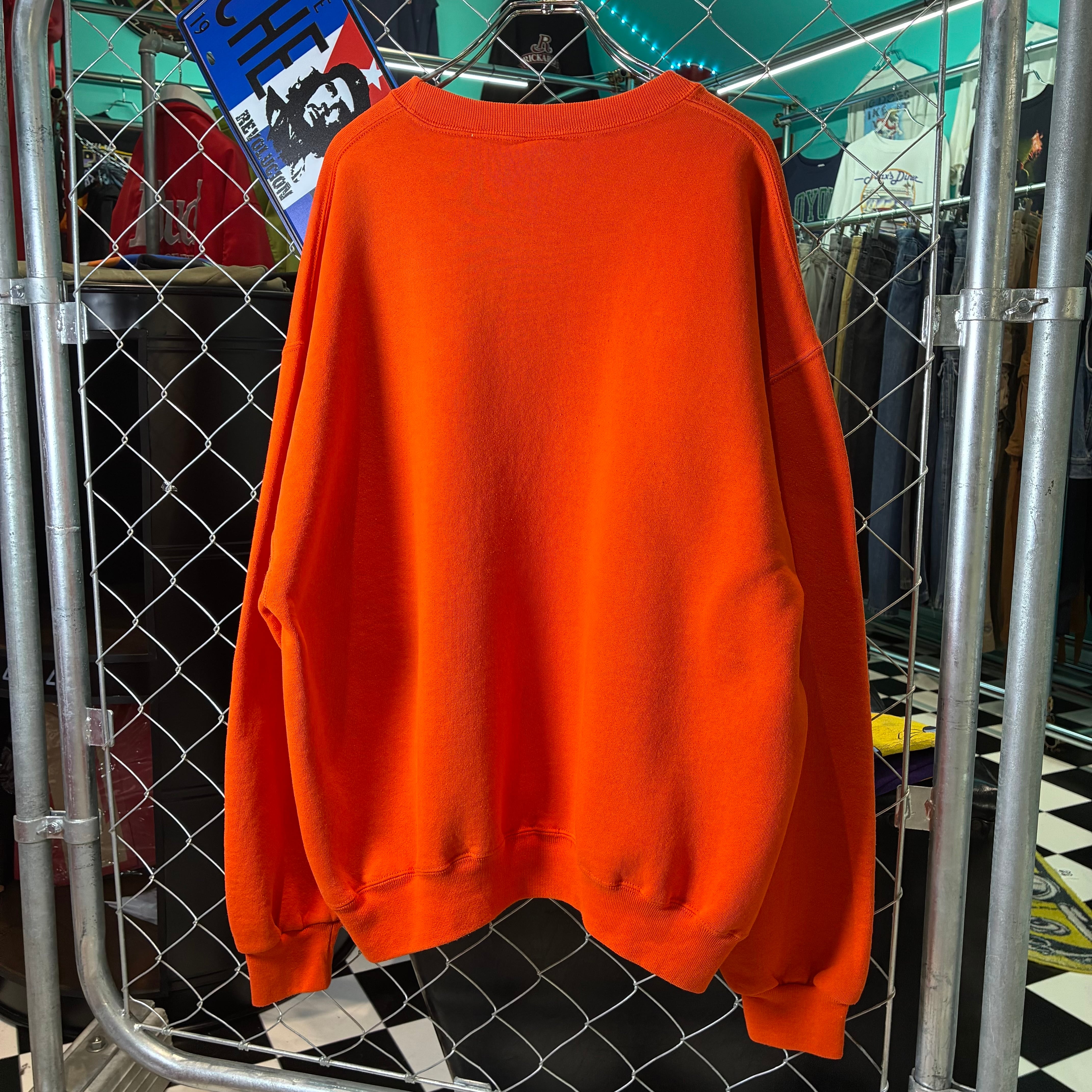90s RUSSELL ATHLETIC ロゴスウェット オレンジ ラッセルアスレチック