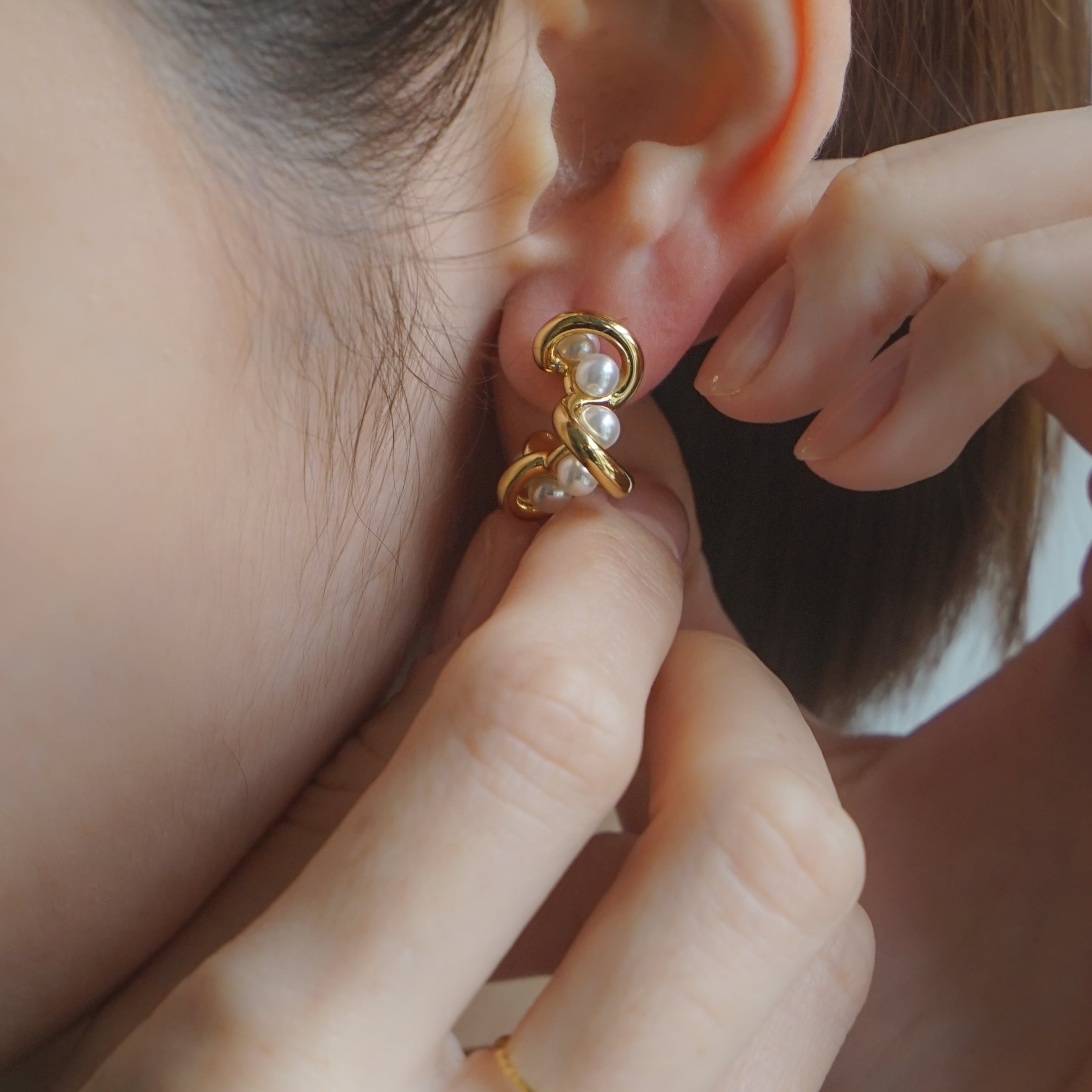 Pivoineオーダーピアス stainless twist pearl pierce SP402 | RIN. accessory ｜ステンレス
