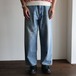 awasa “ selvage light oz denim 5 pocket wide pants ( Indigo fade ) “