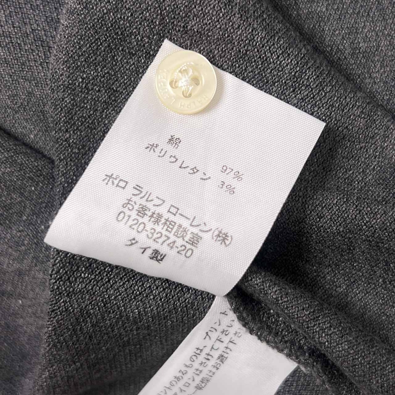 90s 00s RALPH LAUREN ラルフ ローレン ナンバリング ビッグポニー 鹿の子 半袖 ポロシャツ 5f/グレー レディース オールド