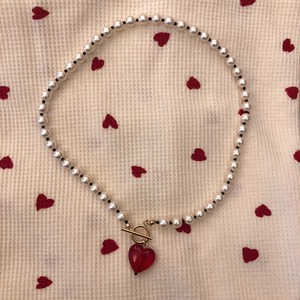 " heart pearl necklace "