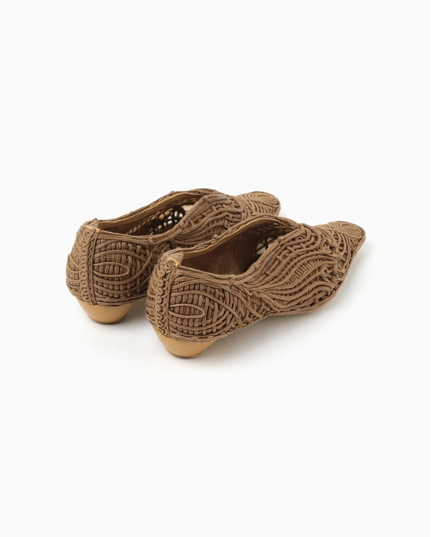 23SS】Mame Kurogouchi マメクロゴウチ / Cord Embroidery Egg Heel  