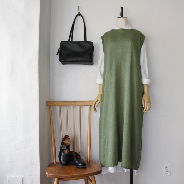 ichiAntiquités 　 Linen Knit Slleve Less Dress（リネンニットスリーブレスドレス）