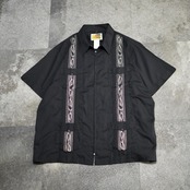 GUAYABERA zip up embroidery cuba shirt