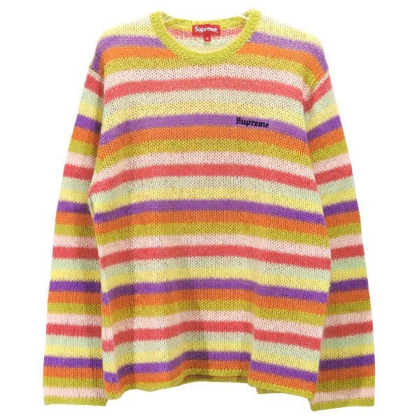supreme stripe mohair sweater M モヘアトップス