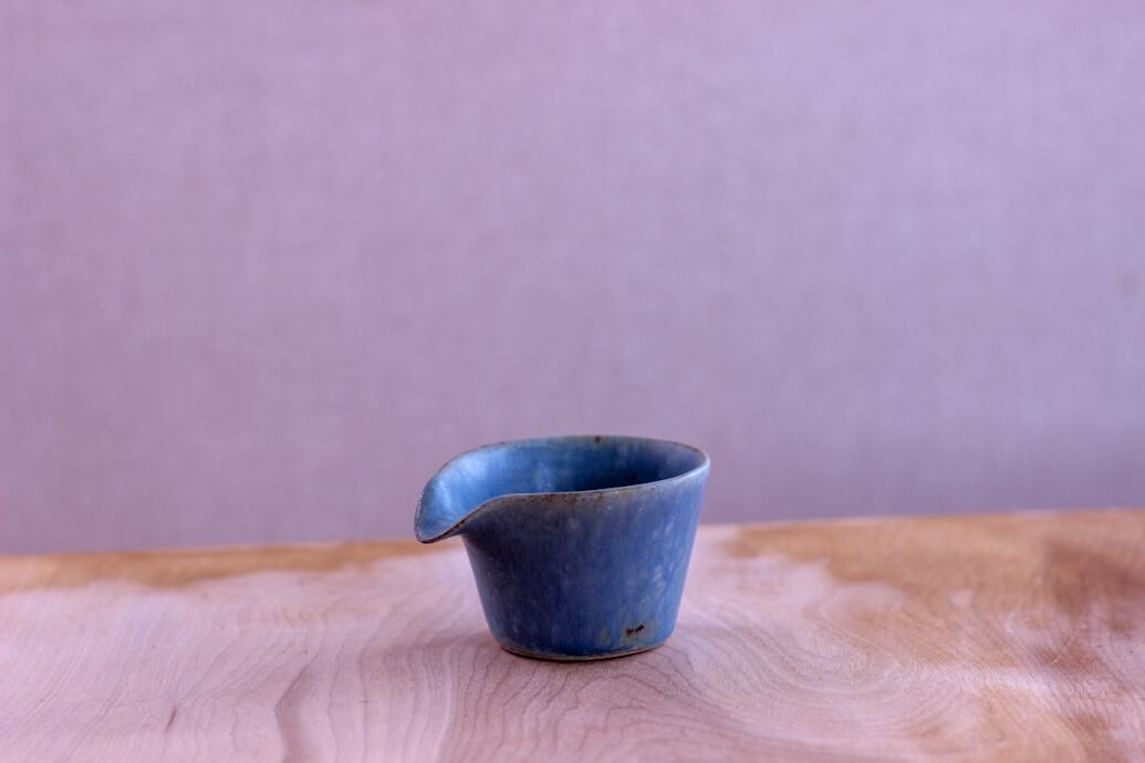 湯布院 HOMME BLUE CAFE ボウル 陶器 鎬 スープカップ 水玉