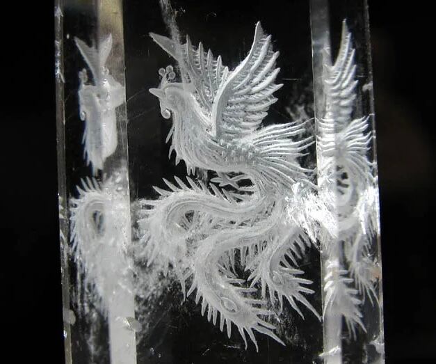 天然本水晶 鳳凰掘り水晶☆立体彫り B999 | 水晶・天然石アクセサリー