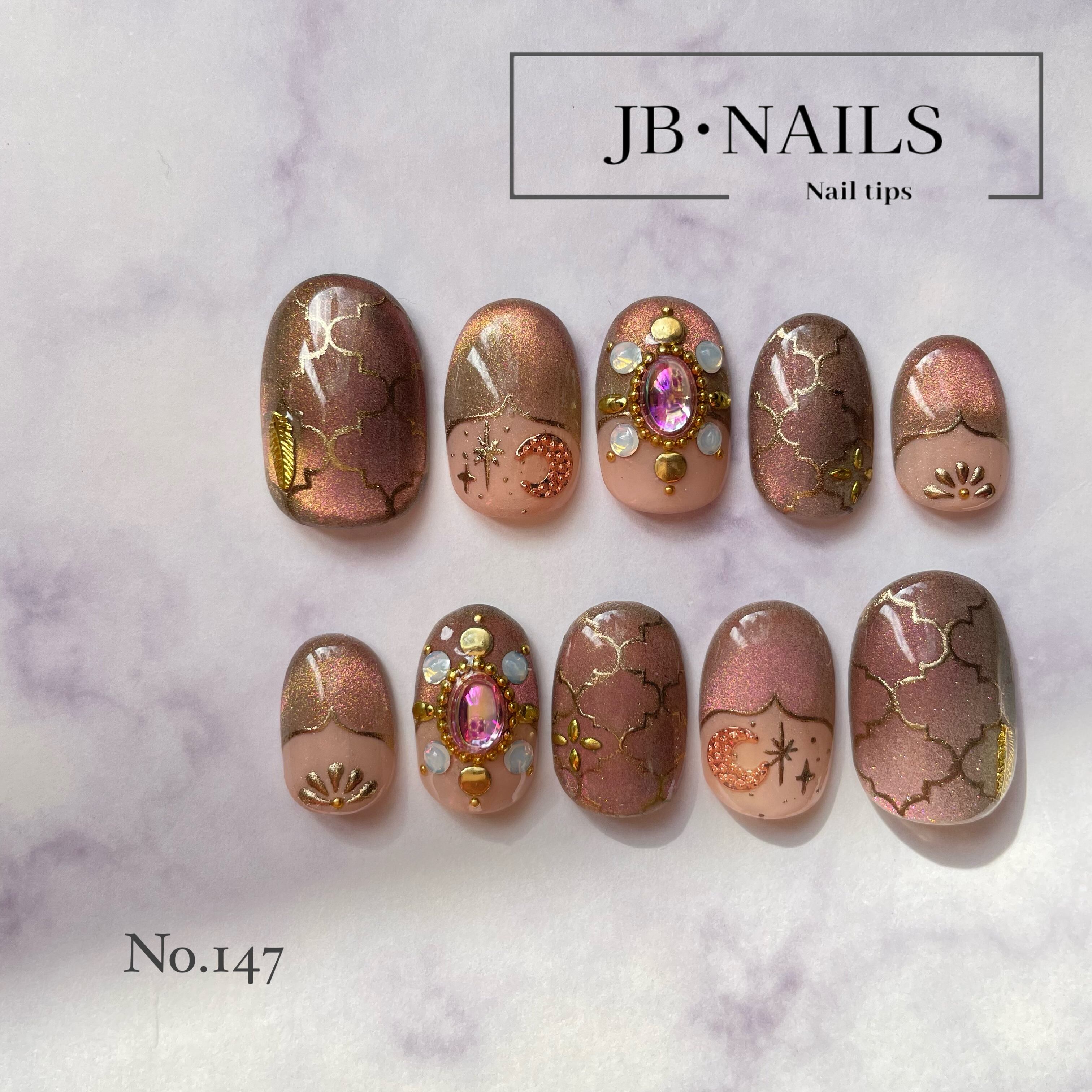 ☾·̩͙現品 》ネイルチップ 147 »モロッカン アジアン | JB・NAILS