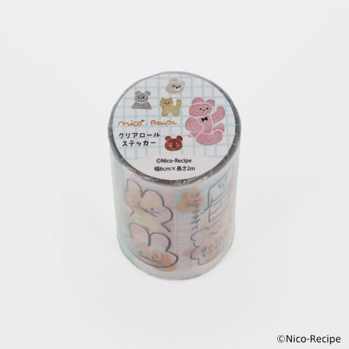 クリアロールステッカー　petテープ 各1ループ　10点セット　切り売り クリアロールステッカー ニコレシピ | てんくーどう