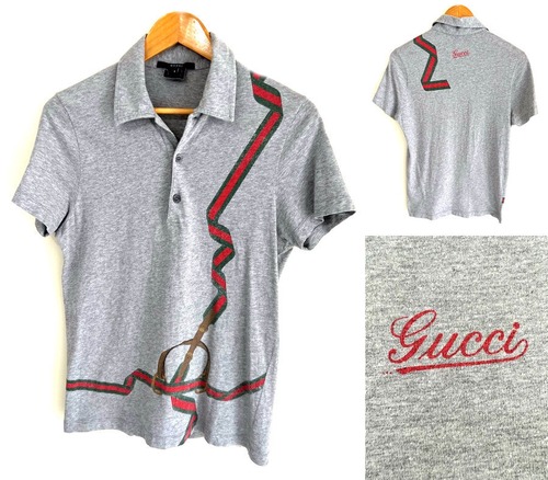 GUCCI / グッチ　  シェリーライン　ポロシャツ   ヴィンテージ メンズ　S　グレー