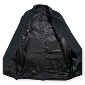 深喜毛織 FUKAKI カシミヤ100% ステンカラーコート 比翼仕立て サイズ A3 /ブラックグレー系 最高級 紳士 ビジネス フォーマル