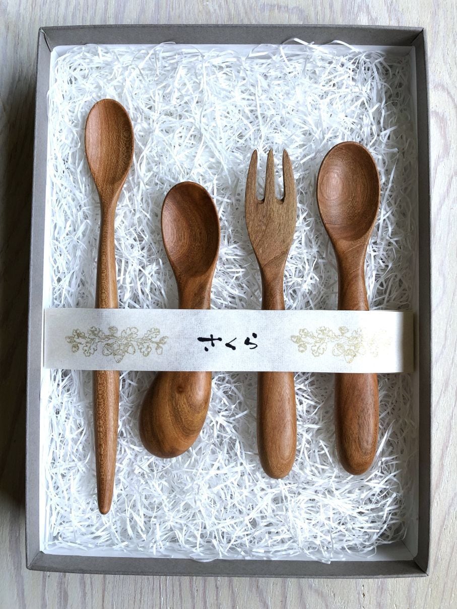 Rokumoku(ろくもく）赤ちゃんの木のスプーン、出産祝い、木のスプーン