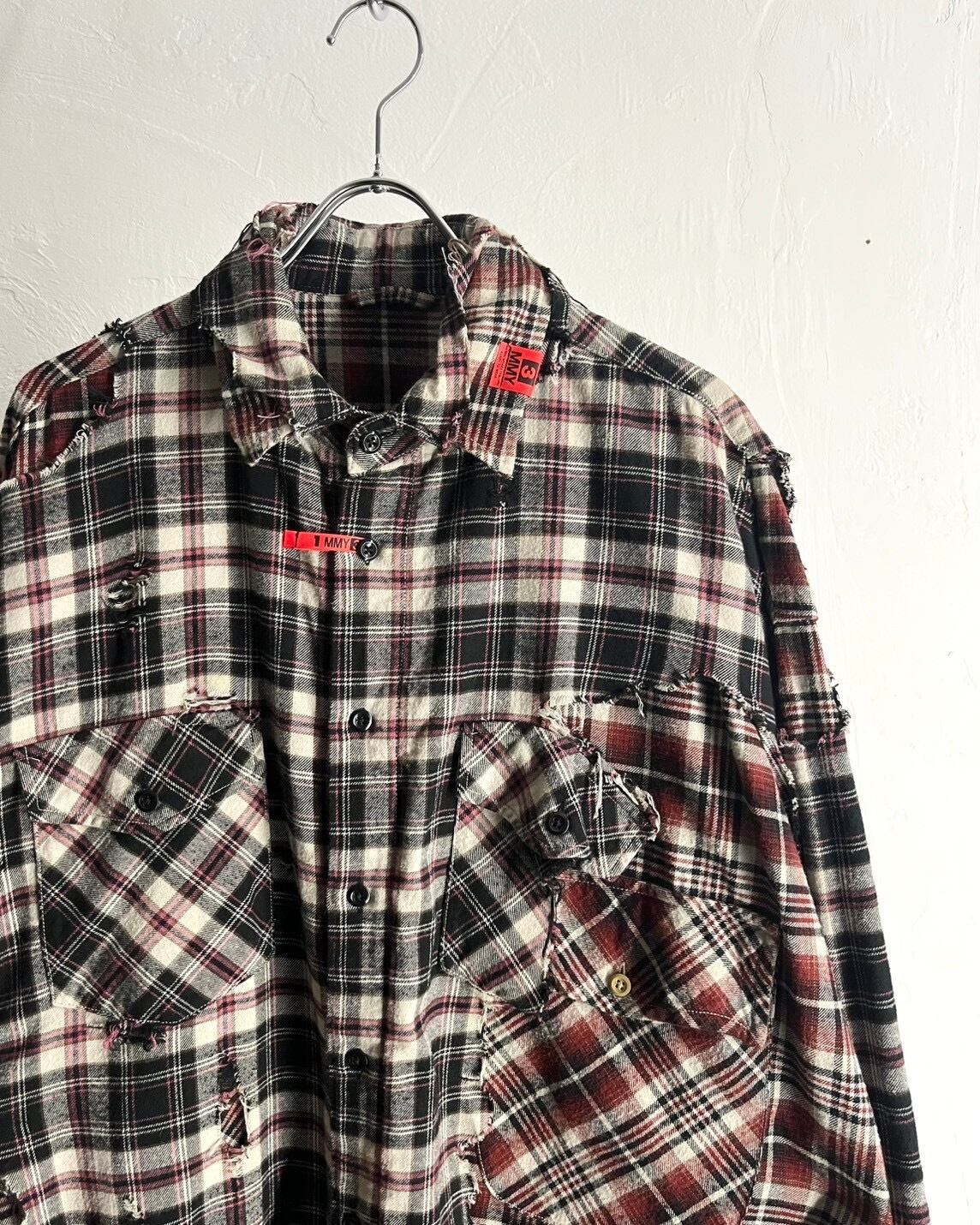 Maison MIHARA YASUHIRO レイヤードフランネルロングシャツ 21SS MAISON MIHARA YASUHIRO Damage Layered Check Flannel Shirt | VOLAR