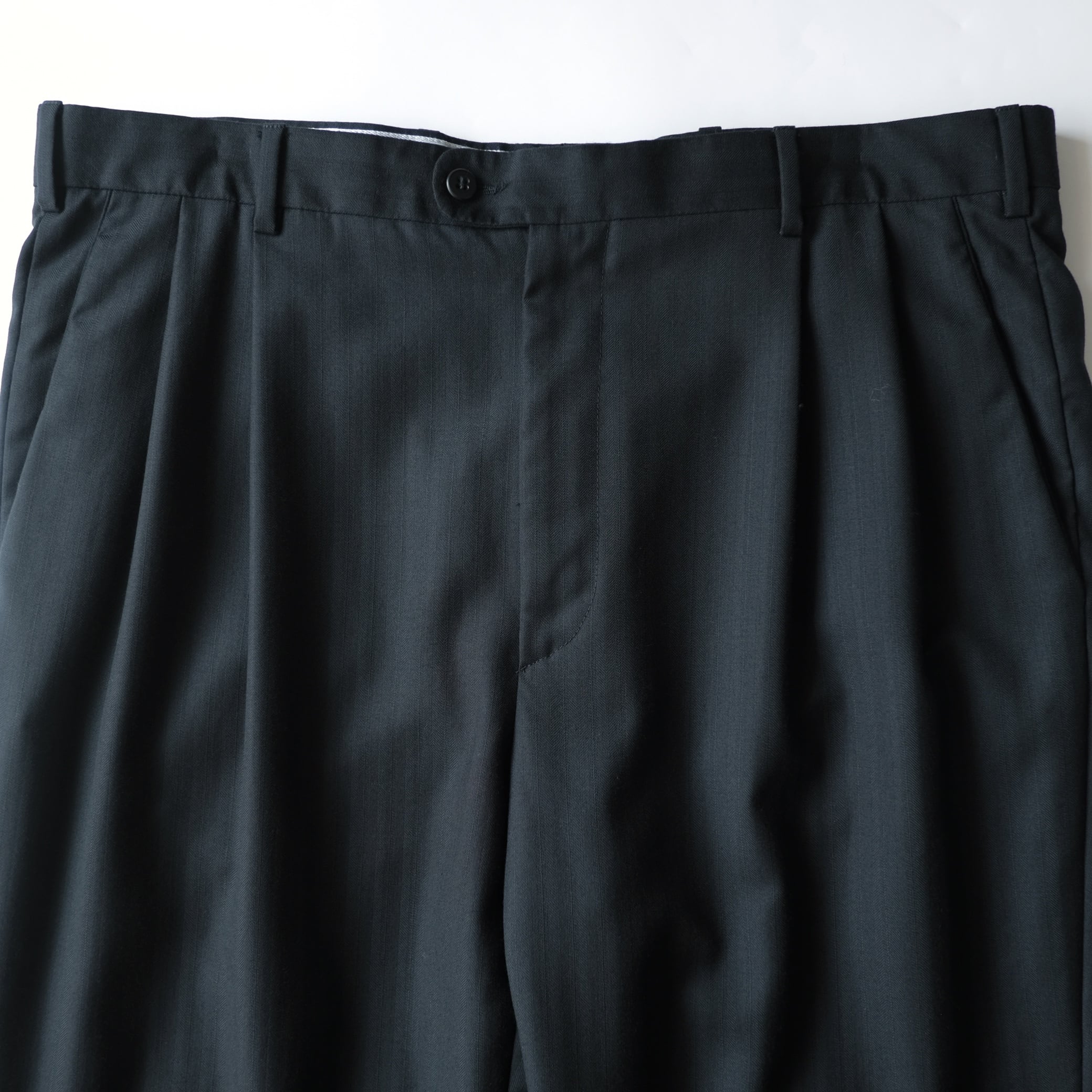 Zanella ザネッラ イタリア製 ツータックスラックス 紺 31 Zanella】Two-tuck Slacks Black 36 Made in Italy | RE:FOUND