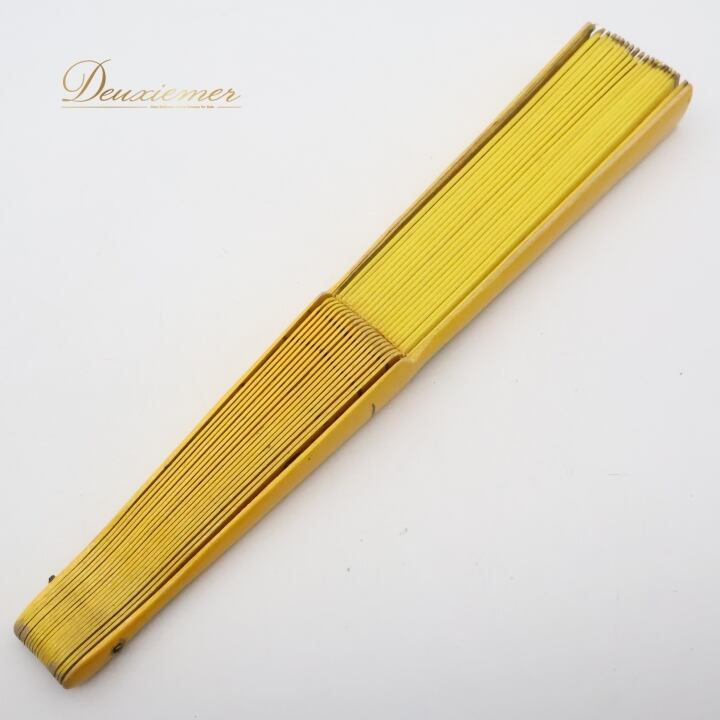 フラメンコ アバニコ 扇子 小物 小道具 32cm イエロー系 黄色 ゴールド