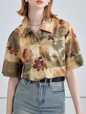 Vintage flower shirt（ヴィンテージフラワーシャツ）c-398