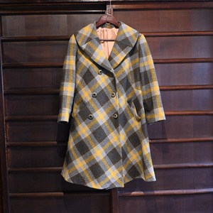 made in uk vintage sidwall check wool coat 643