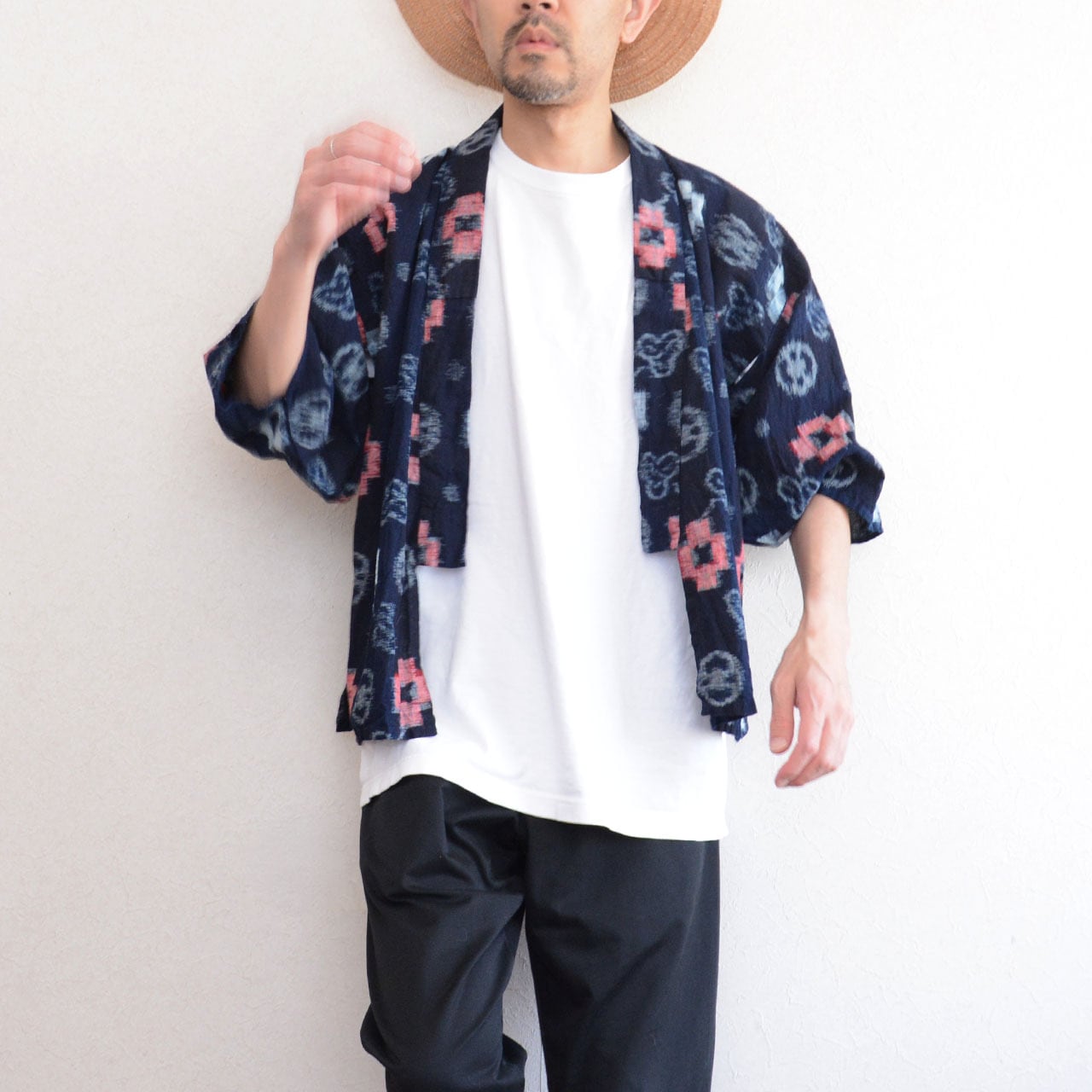 野良着 ジャケット｜藍染 絵絣 木綿｜ジャパンヴィンテージ 昭和レトロ