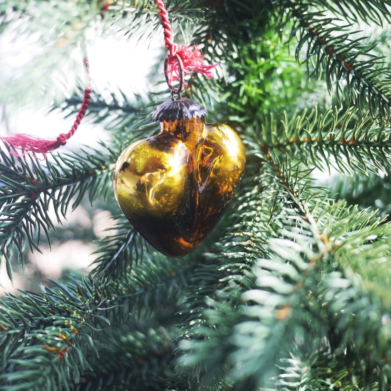 ハート型クリスマスクーゲル アンバーガラス ドイツ | こりすのパン屋