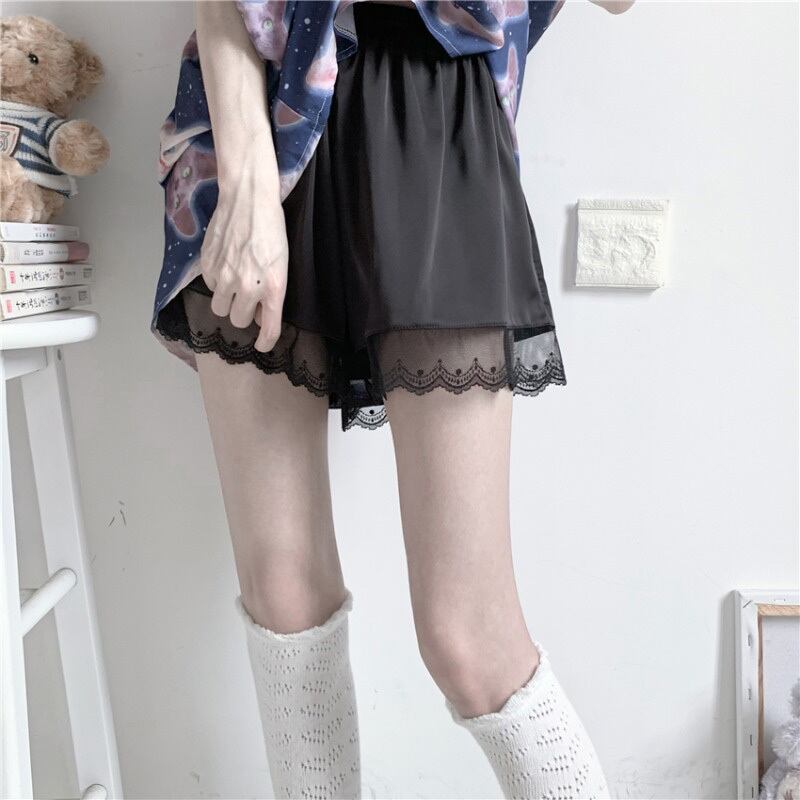 ブラックレースレギンス レディースサマー薄手パンツ ショーツ 夏物 ブルマー 萌量不足6656873523
