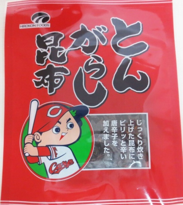 カープ応援商品 カープとんがらし昆布110g 唐辛子とガーリックパウダーで悪魔的な美味しさを誇る佃煮 広島の昆布屋 ヒロコンフーズ通販サイト