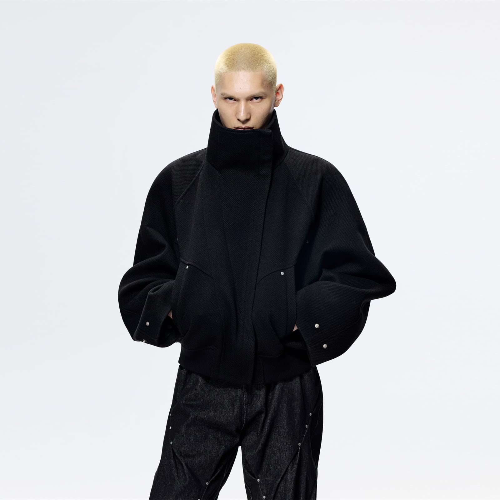 Relaxed Warm Stand Collar Jacket 0016