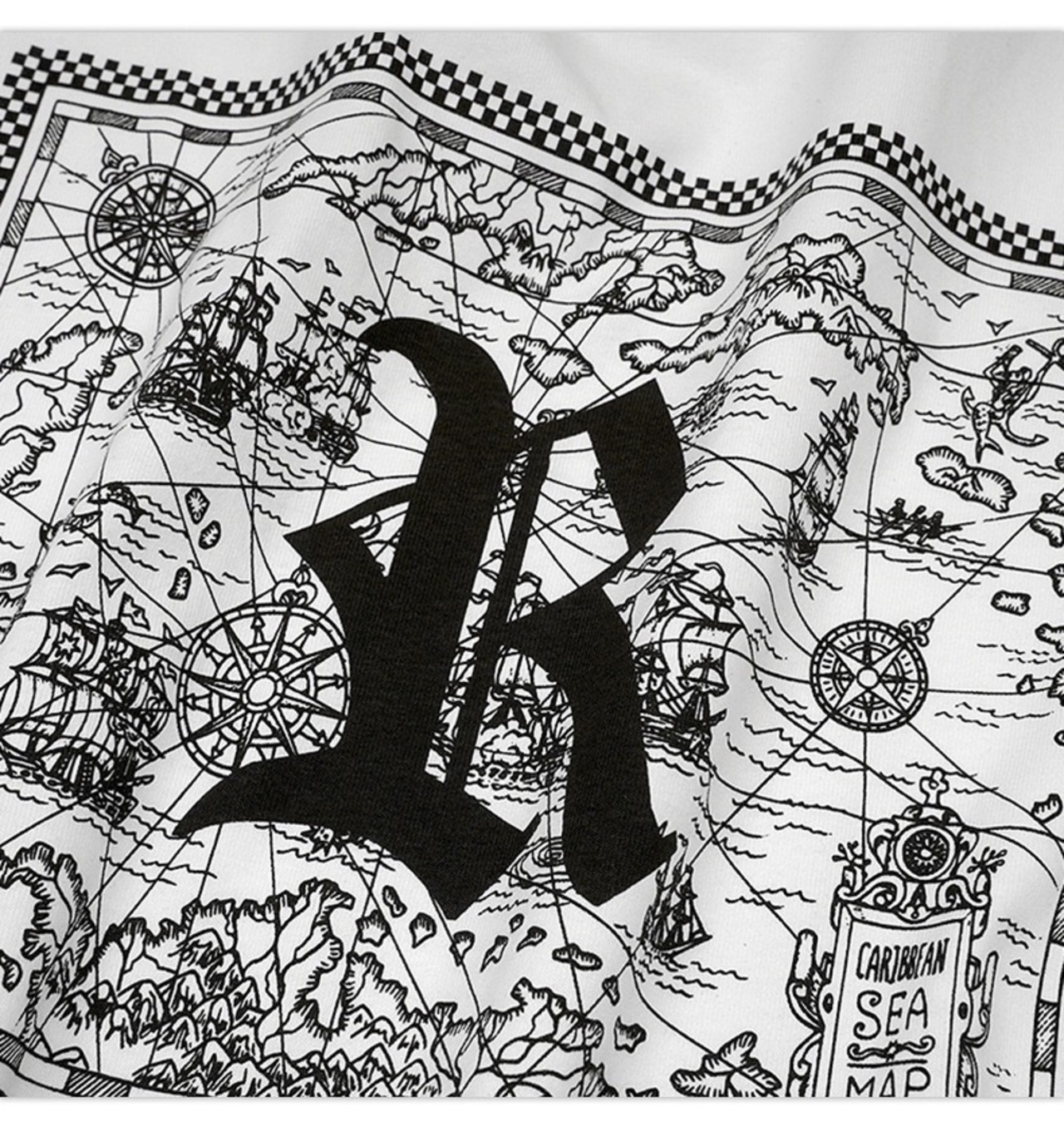 R Logo Vintage Map Print T-shirt UH00065