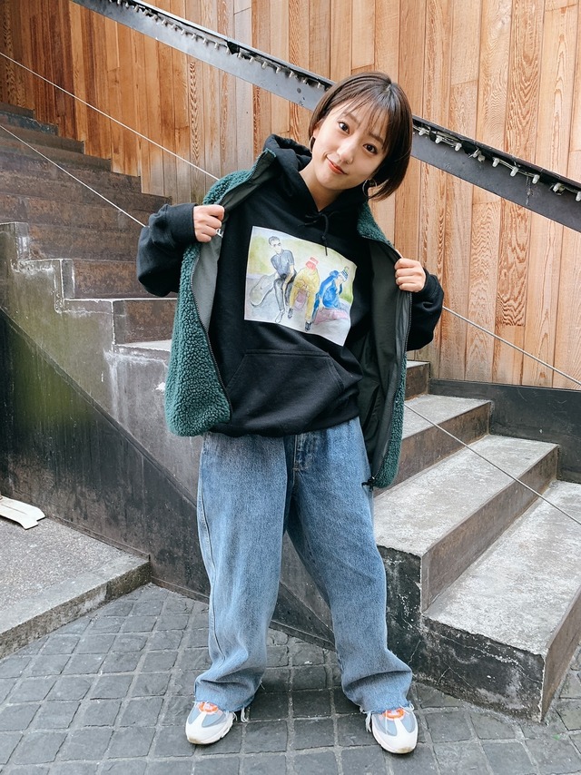 Sale Boyee Check Your Head By 上野明子 Hoodie Black Gray Nice Dream Web Shop