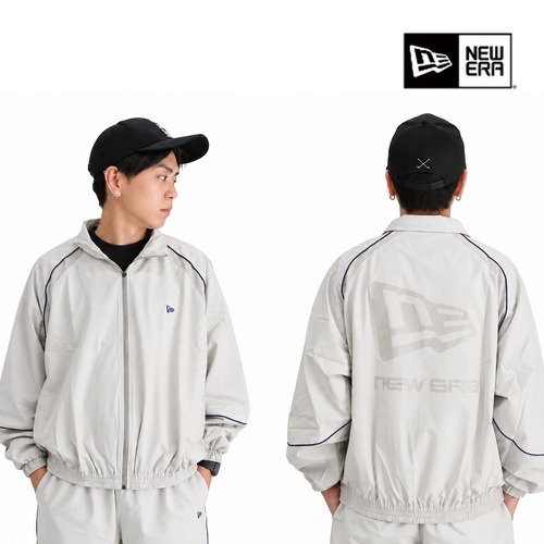 NEW ERA ニューエラ オーバーサイズド パイピング トラックジャケット ボックスロゴ ストーン 15135421 メンズ レディース ジャージ ジャケット セットアップ