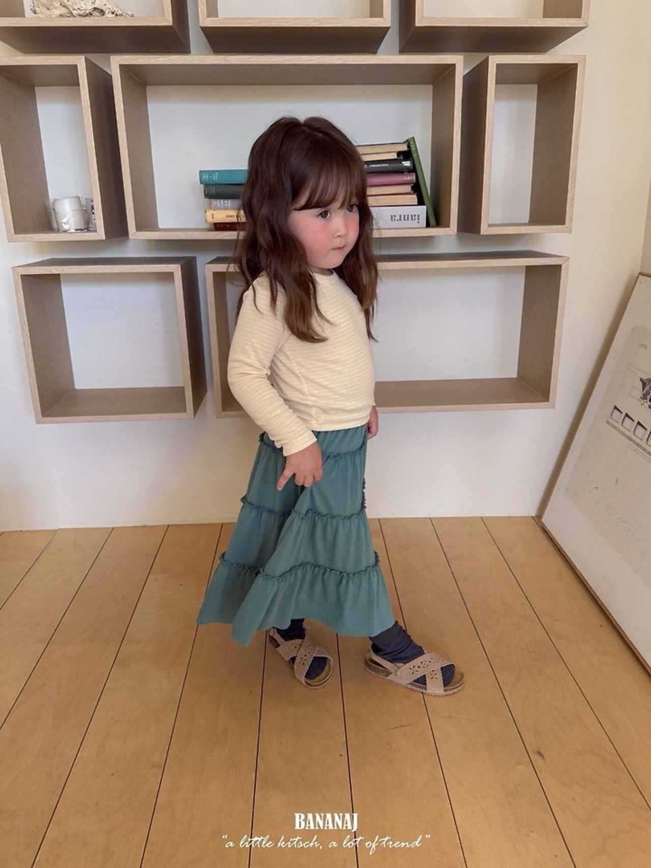 韓国子供服 / BANANA J / 26Autumn / キャンディ ボーダーTシャツ / 秋服 / キッズ *XS~JS*