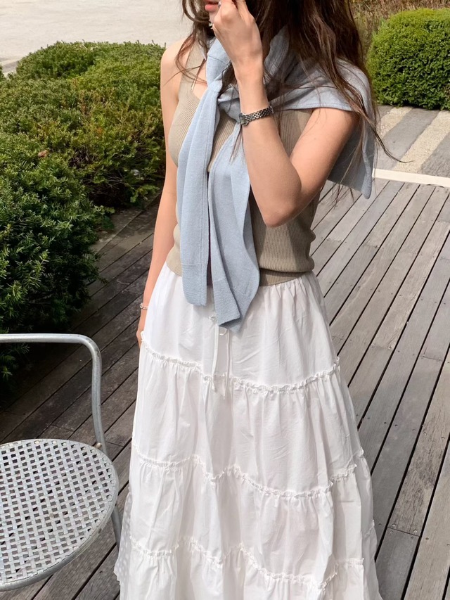 (予約) HAUS / Sonya cotton long skirt 2color