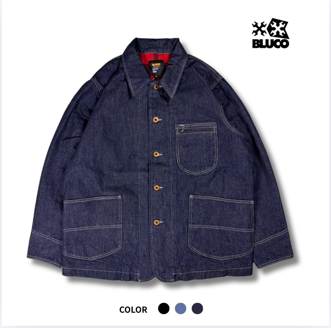 BLUCO ブルコ ジャパンデニム ライニングカバーオール カイハラ 13oz