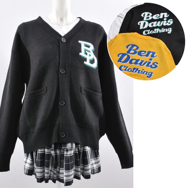 【70%OFF】BEN DAVIS★ロゴニットカーディガン