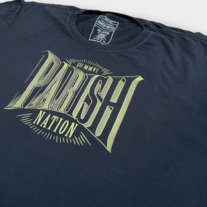 【PARISH NATION】6XL Tシャツ 超ビッグシルエット ビッグサイズ ロゴ プリント 半袖 黒 US古着