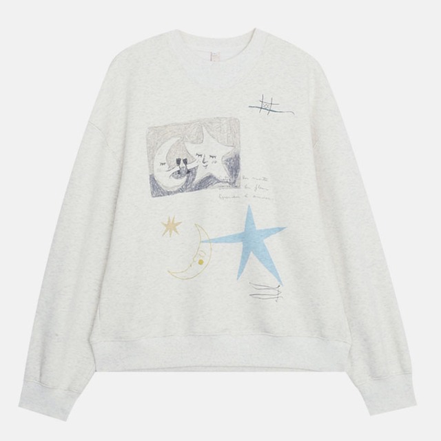 print crew neck sweatshirt　J00220