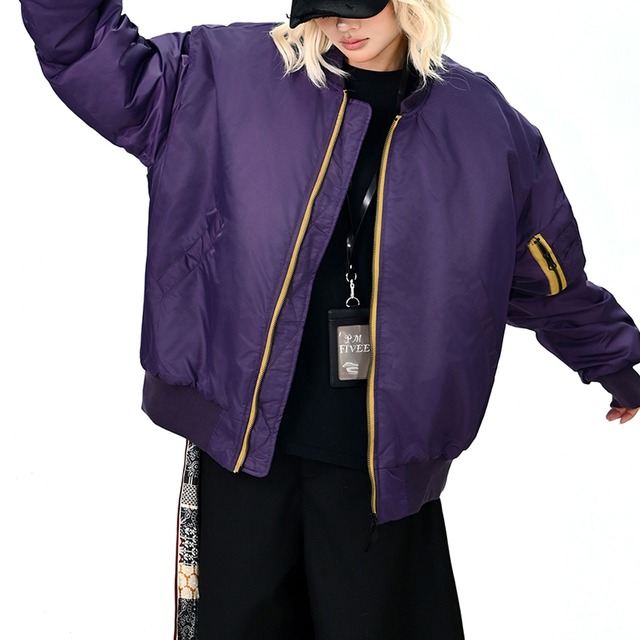 ジップラインボリュームMA1ブルゾン 2col R01172