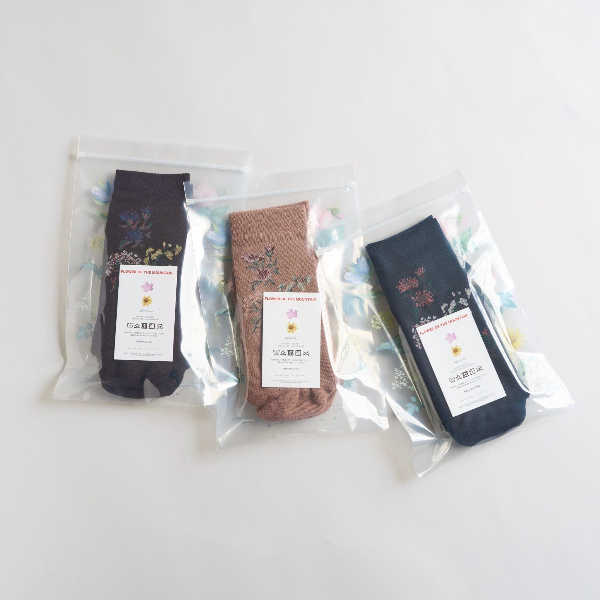 花類 lace flower socks 「高山植物図鑑」color:Navy (2025) | NEOALPS