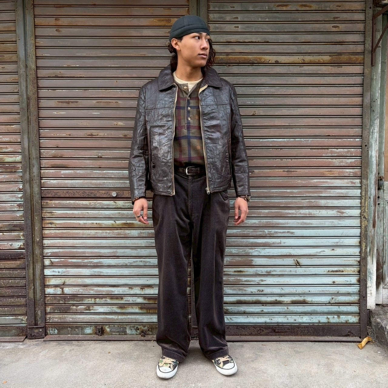 50s ユーロビンテージ レザージャケット 革ジャン AEROジッパー コの字留 50s ユーロビンテージ レザージャケット 革ジャン AEROジッパー コの字