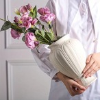 花瓶  陶器 かわいい オシャレ アンティーク ビンテージ インテリア 高級 職人技 生花 セラミック 牡丹 ライト ロマンチック リビングルーム クリーム色